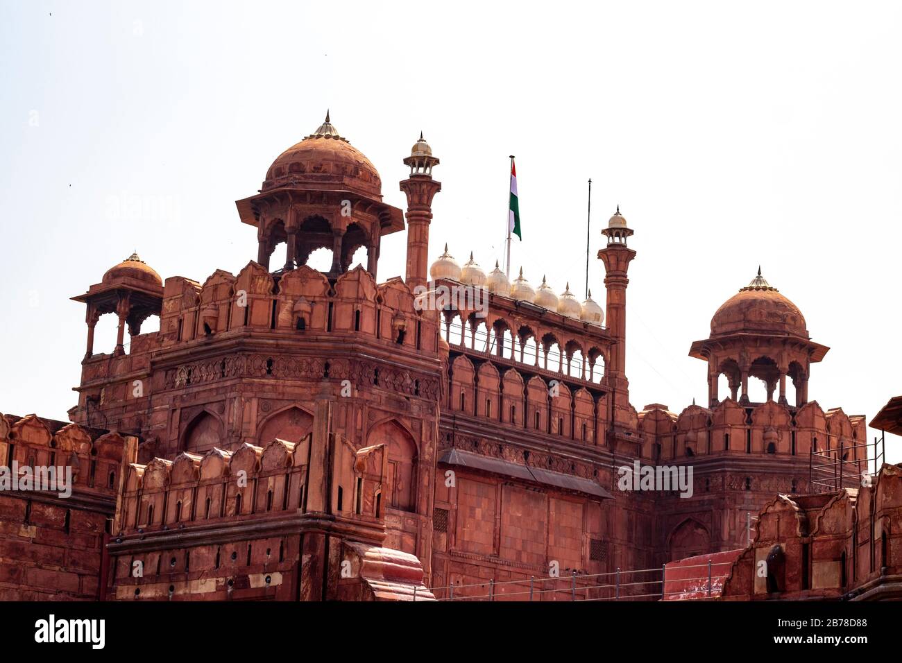 Lal Qila - Red Fort in Delhi, India Constructed in 1648 by the fifth Mughal Emperor Shah Jahan Stock Photo