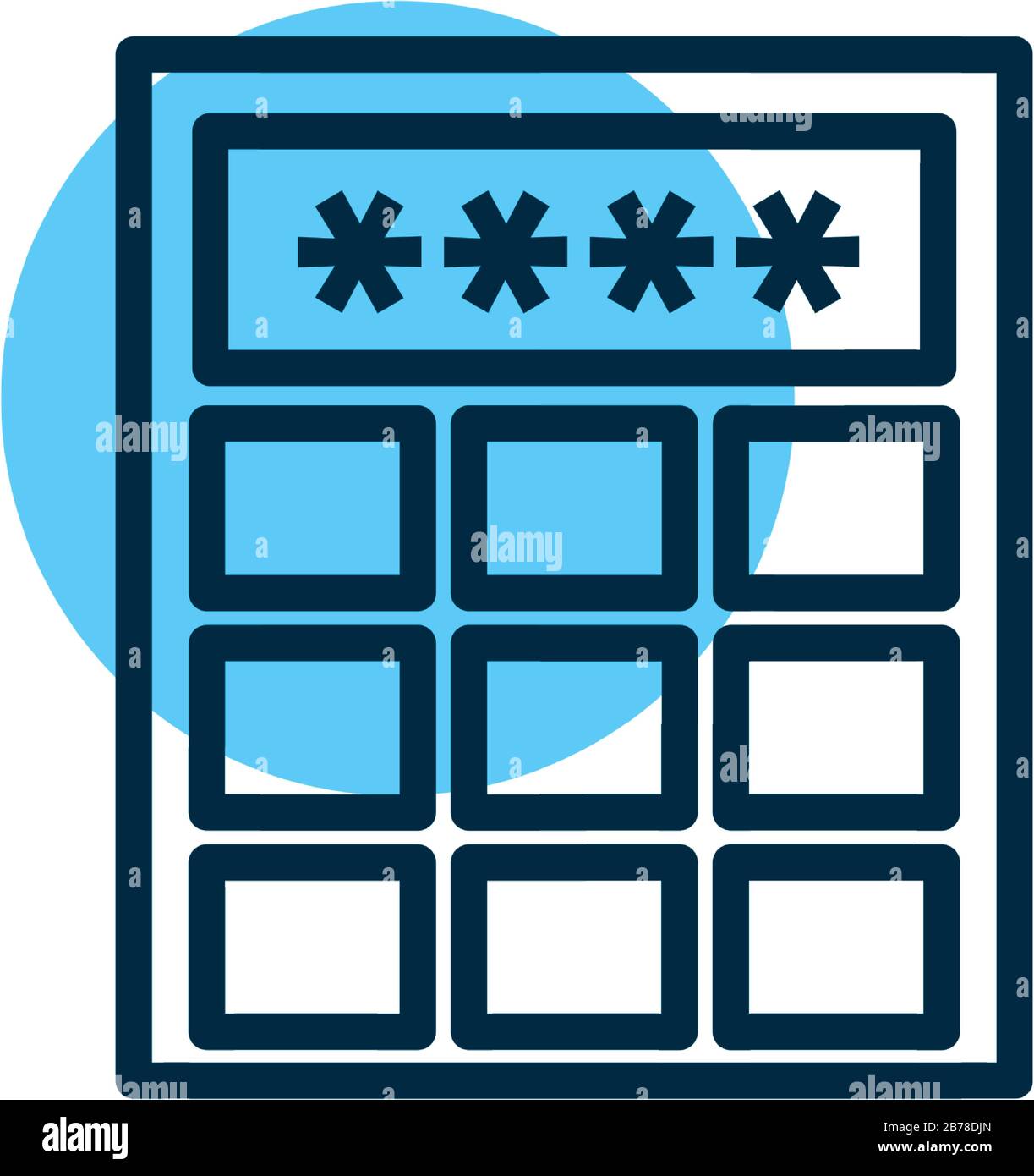 keyboard with password, line style icon vector illustration design Stock Vector