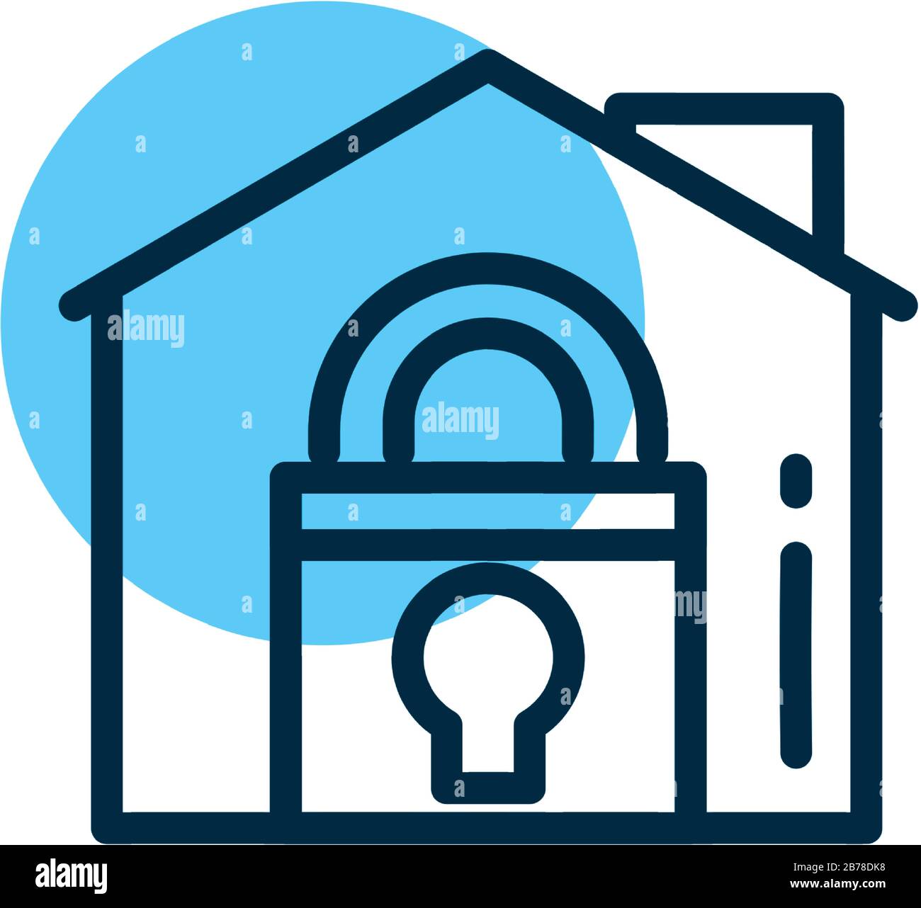 house with padlock, line style icon vector illustration design Stock ...