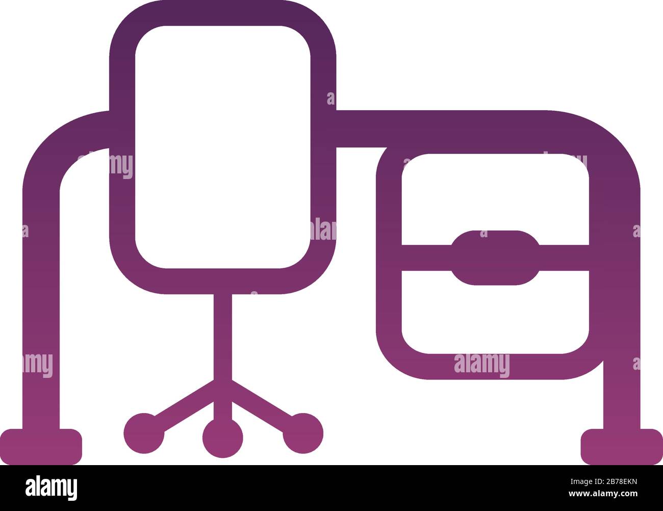 office chair and desk line style icon Stock Vector Image & Art - Alamy
