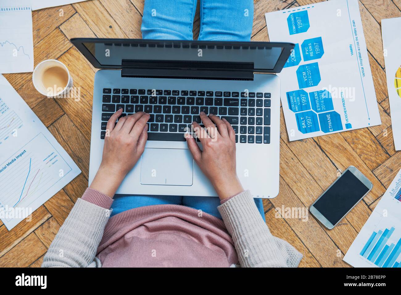 creative home work space - work from home concept Stock Photo