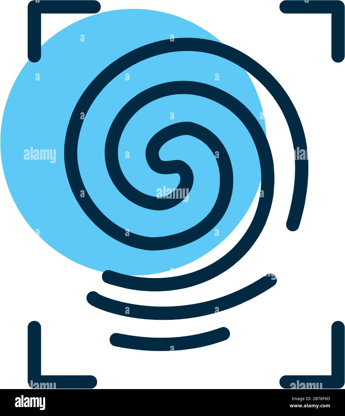 framing fingerprint, line style icon vector illustration design Stock Vector
