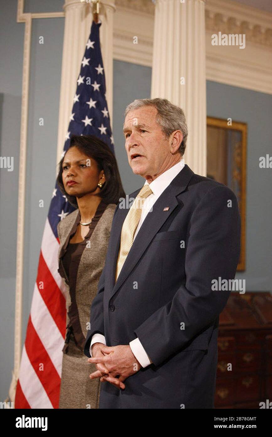 Condoleezza rice bush hi-res stock photography and images - Alamy