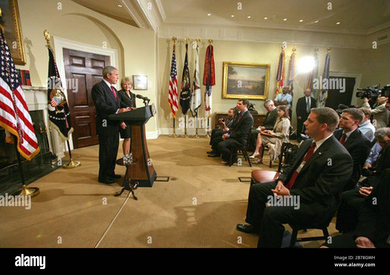 George W. Bush nominates Mary Peters as Transportation Secretary. Stock Photo