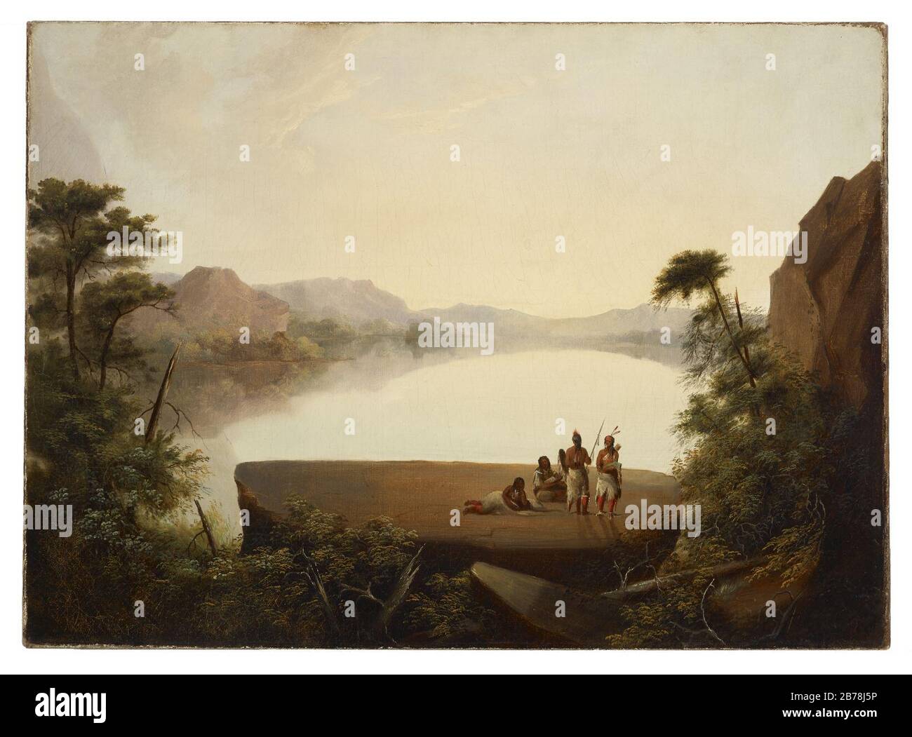 George Winter - Landscape with Indians Stock Photo - Alamy