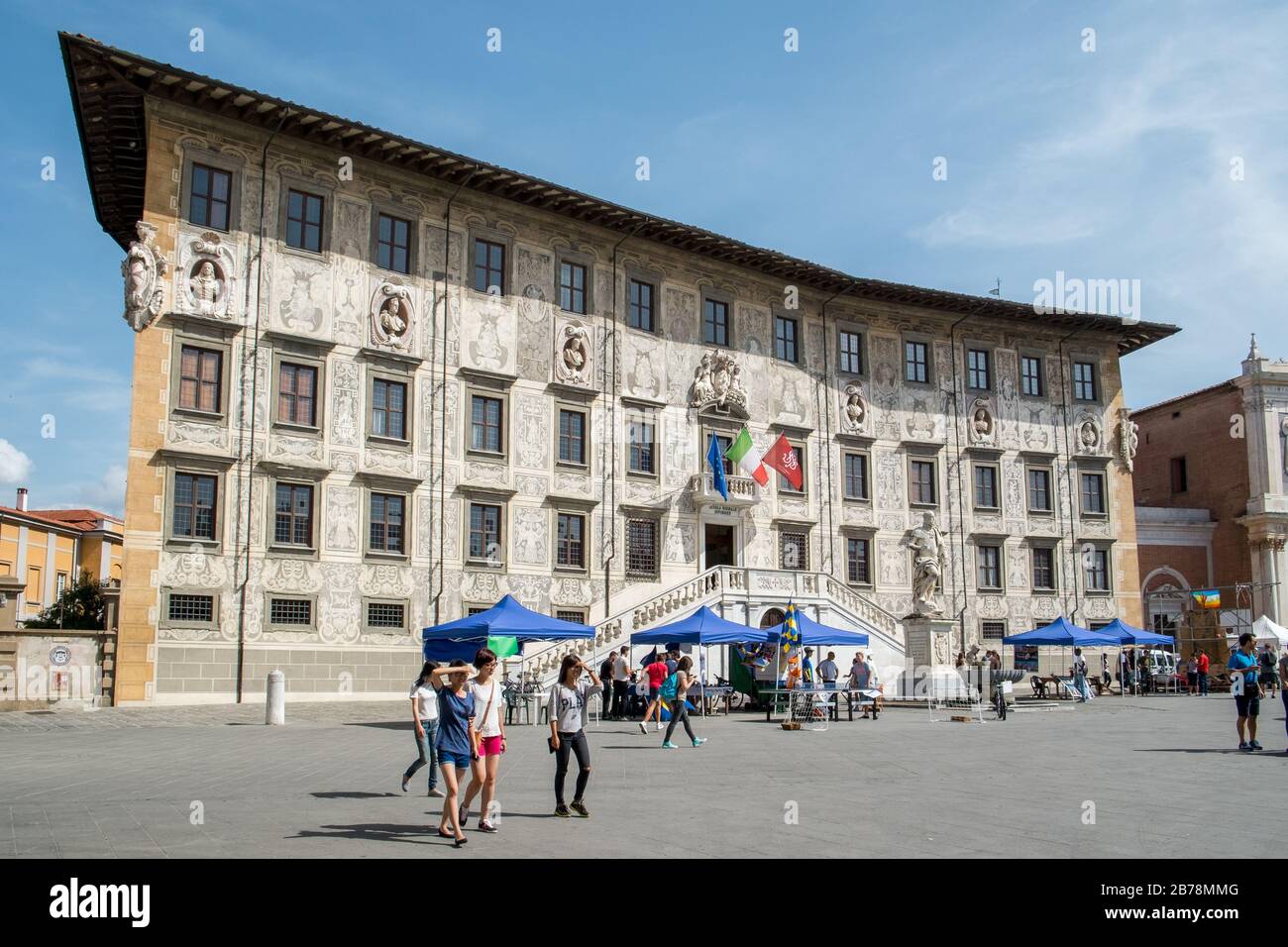 Palazzo della Carovana, the main building of the world famous university Scuola Normale Superiore at Piazza dei Cavalieri in Pisa Italy Stock Photo
