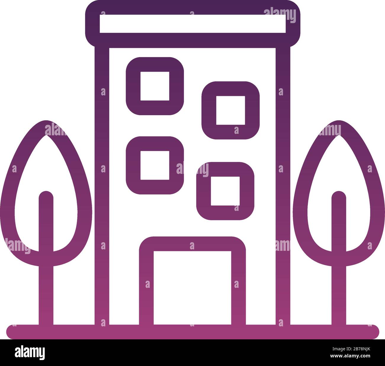 building front facade line style icon Stock Vector Image & Art - Alamy