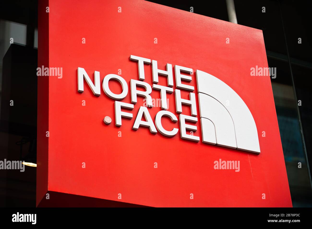American outdoor recreation product company The North Face logo Stock Photo  - Alamy