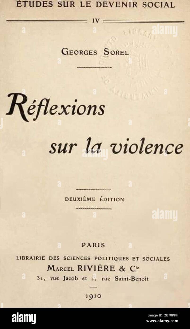 Georges Sorel, Réflexions sur la violence, couv Stock Photo - Alamy