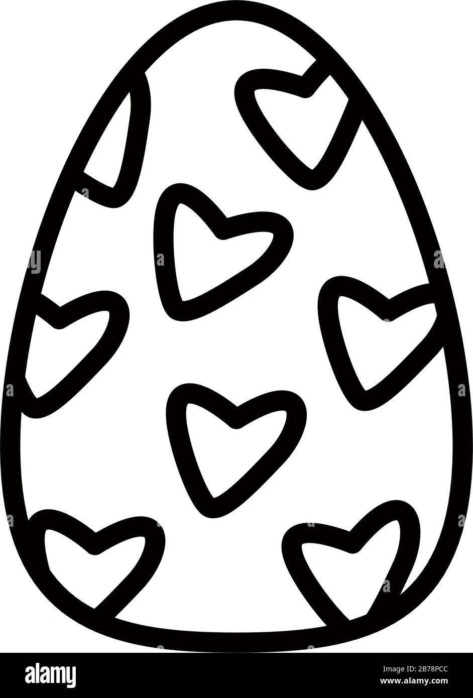 easter egg painted with hearts line style Stock Vector Image & Art - Alamy