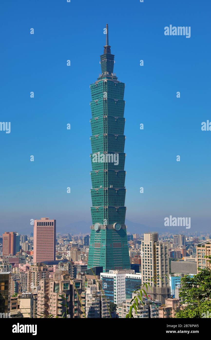 Taipei 101 skyscraper in Xinyi District, Taipei, Taiwan Stock Photo
