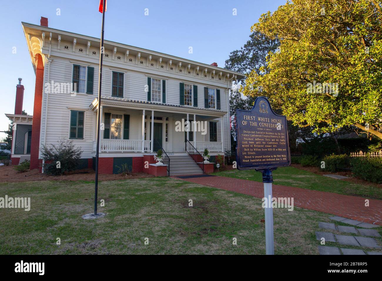 The First White House of the Confederacy while the capital of the Confederate States of America was in Montgomery, Alabama. Stock Photo