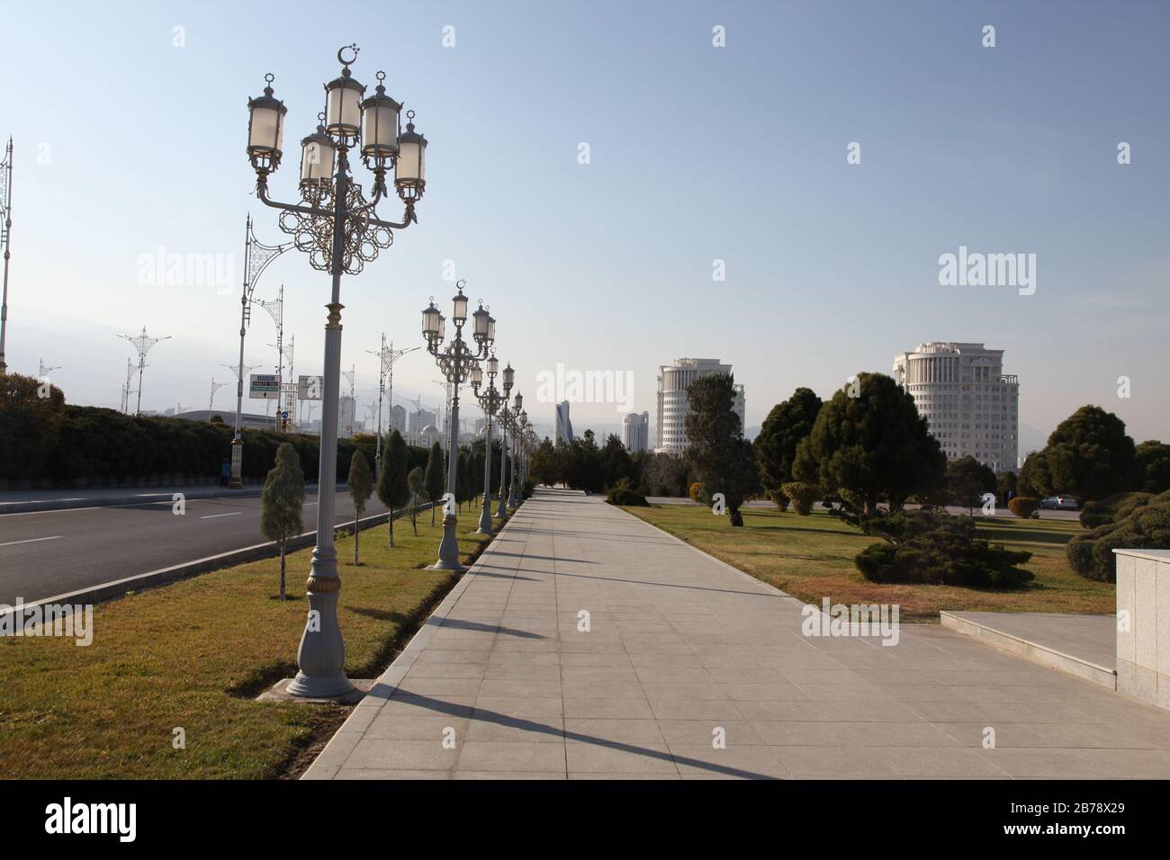 Turkmenistan Ashgabat: Monument of independence Stock Photo