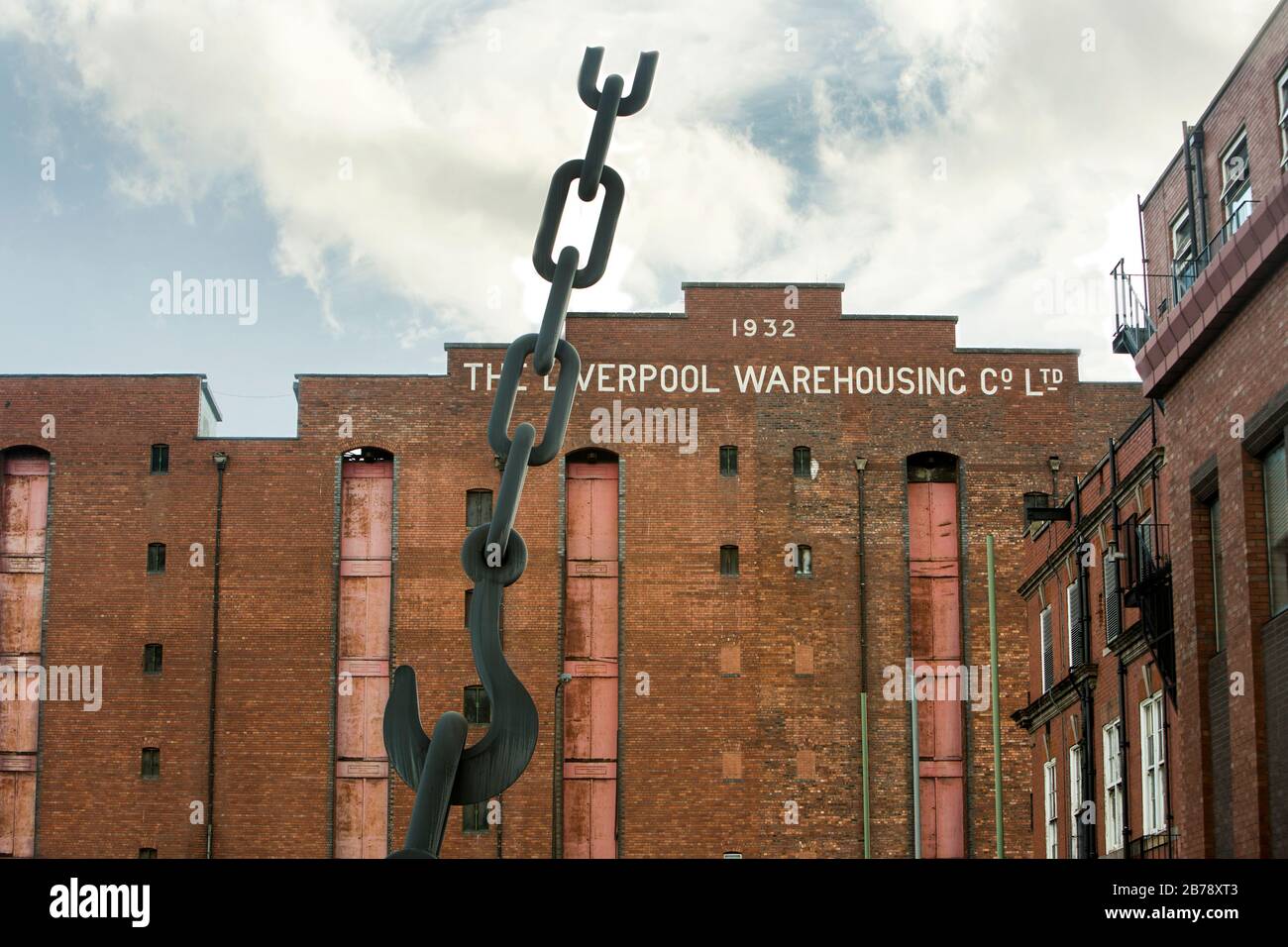 The sky hook sculpture by Brian Fell at the entrance to Trafford Park