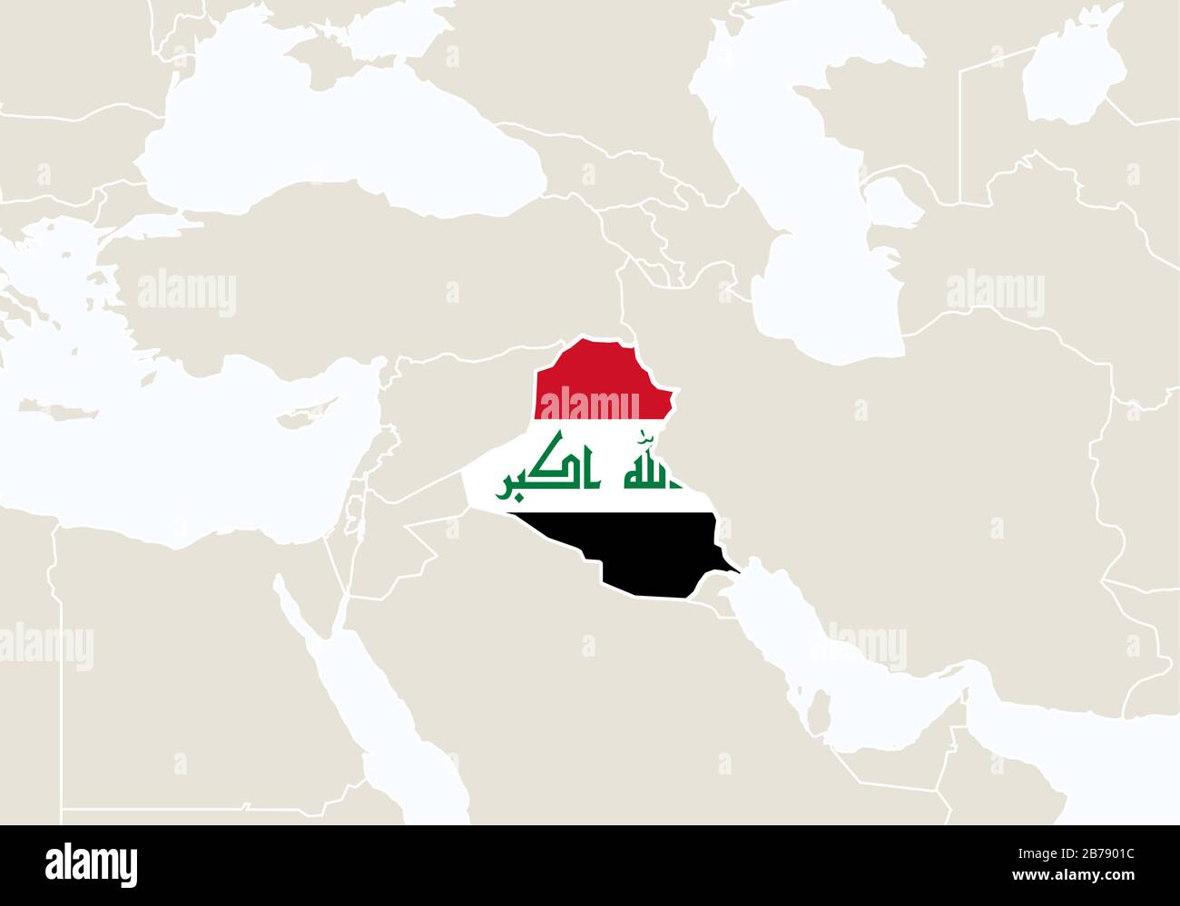 Iraq In Asia Map Asia With Highlighted Iraq Map. Vector Illustration Stock Vector Image &  Art - Alamy