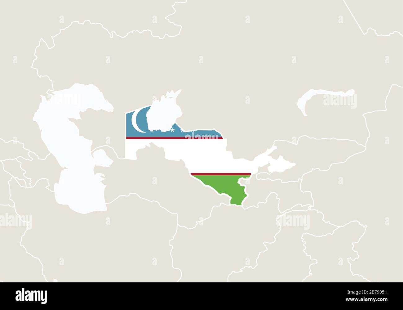 Simple uzbekistan map isolated Stock Vector Images - Alamy