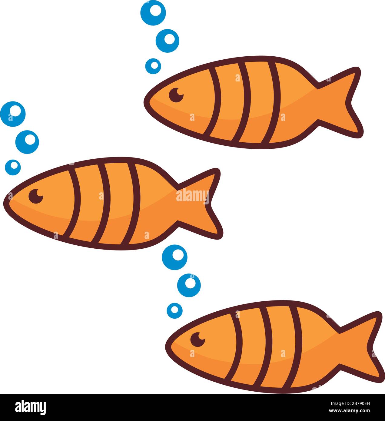 fishes sea animal line color style icon Stock Vector Image & Art - Alamy