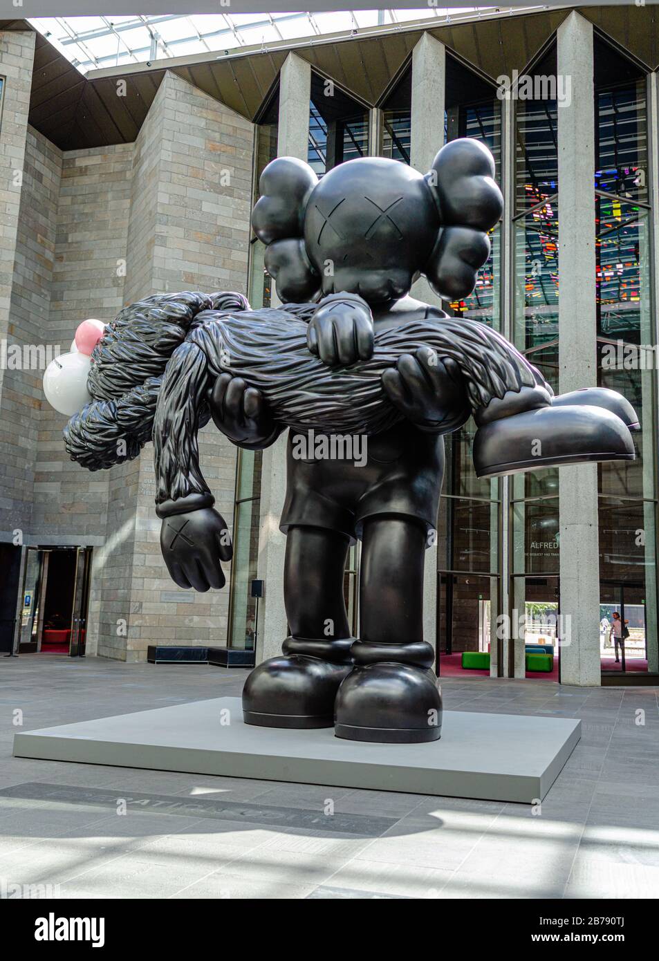 GONE, 2019. KAWS companionship in the age of loneliness exhibition large sculpture at National Gallery of Victoria Stock Photo