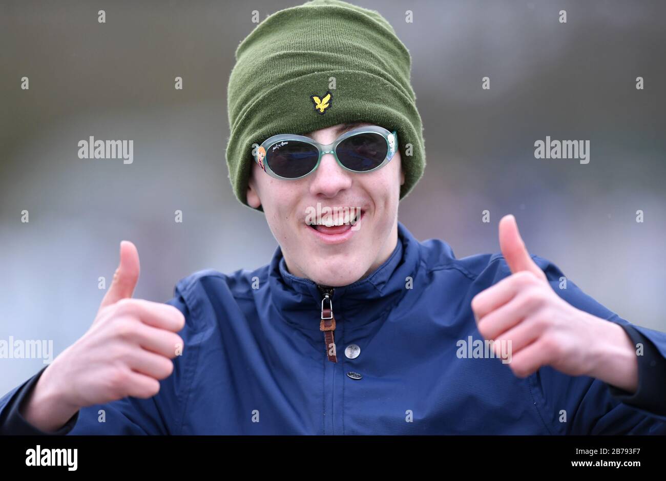 A fan in the stands during the Vanarama National League North match at Horsfall Stadium, Bradford. Stock Photo