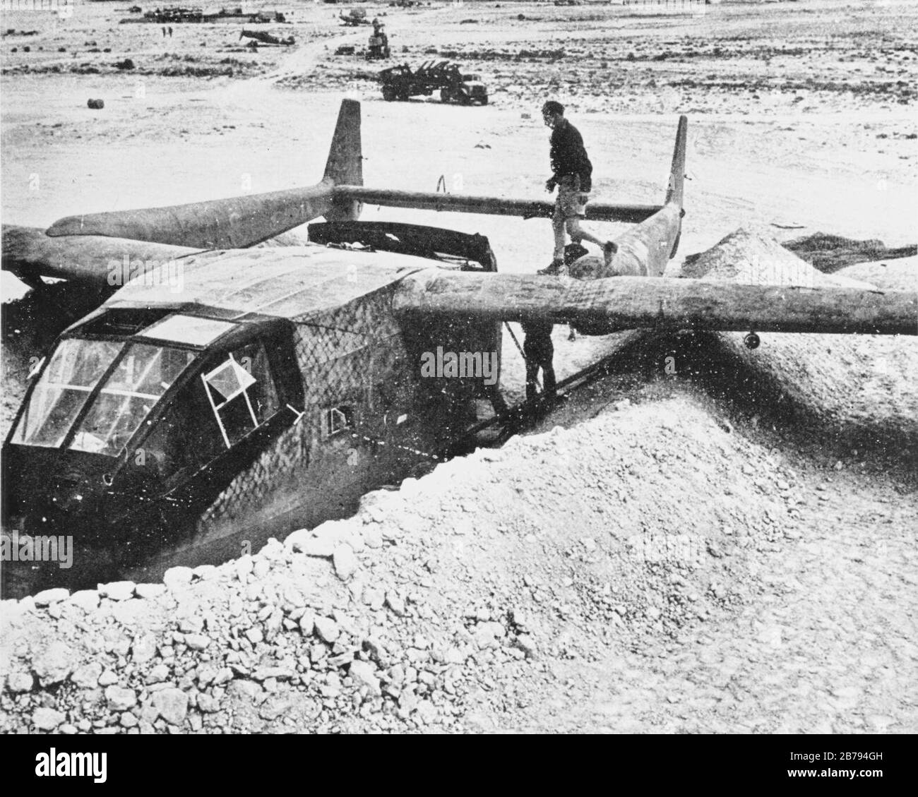 German Gotha Go 242 glider captured in North Africa in 1942 Stock