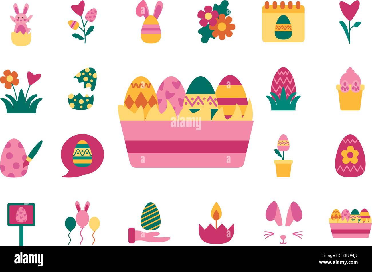 bundle of easter set flat icons Stock Vector Image & Art - Alamy