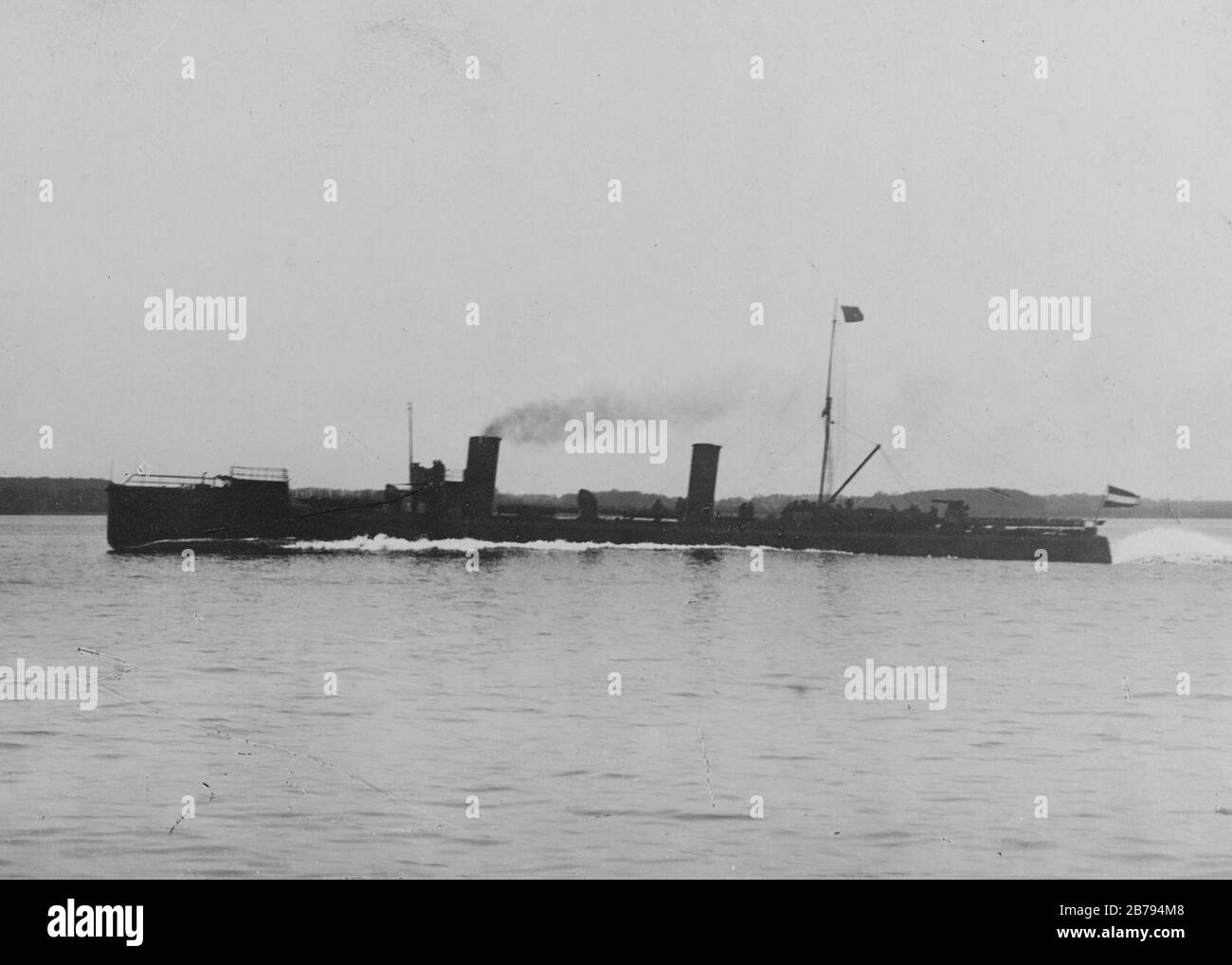 German large torpedoboat SMS G108 underway in 1902. Stock Photo