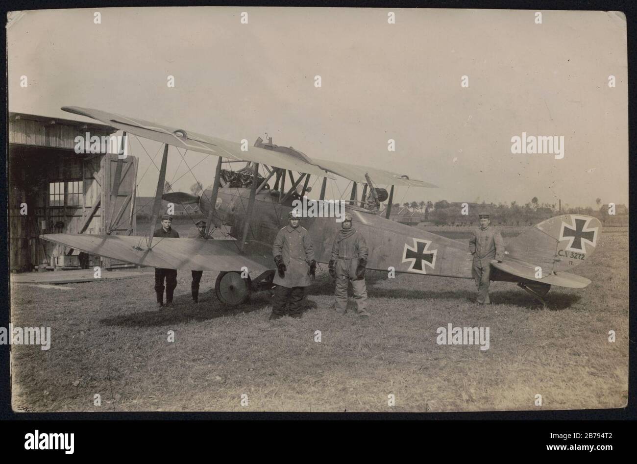 German military biplane Albatros C.V with crew Stock Photo - Alamy