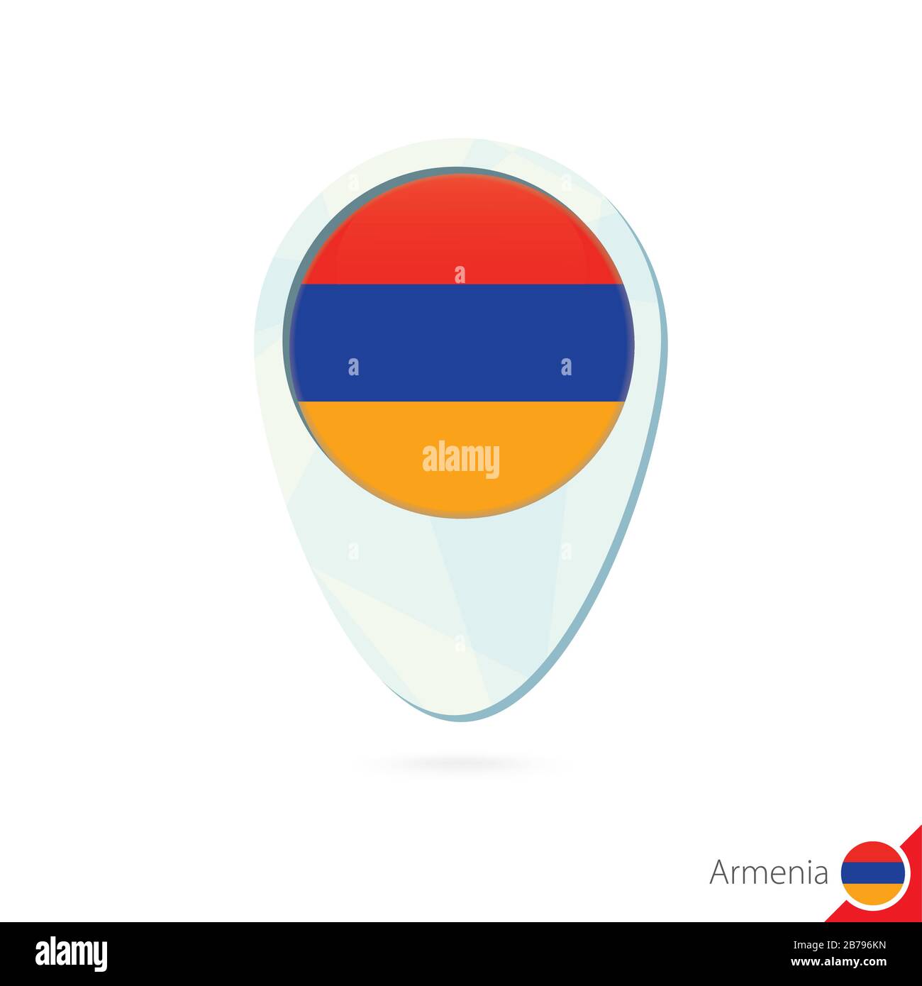 Armenia flag location map pin icon on white background. Vector ...