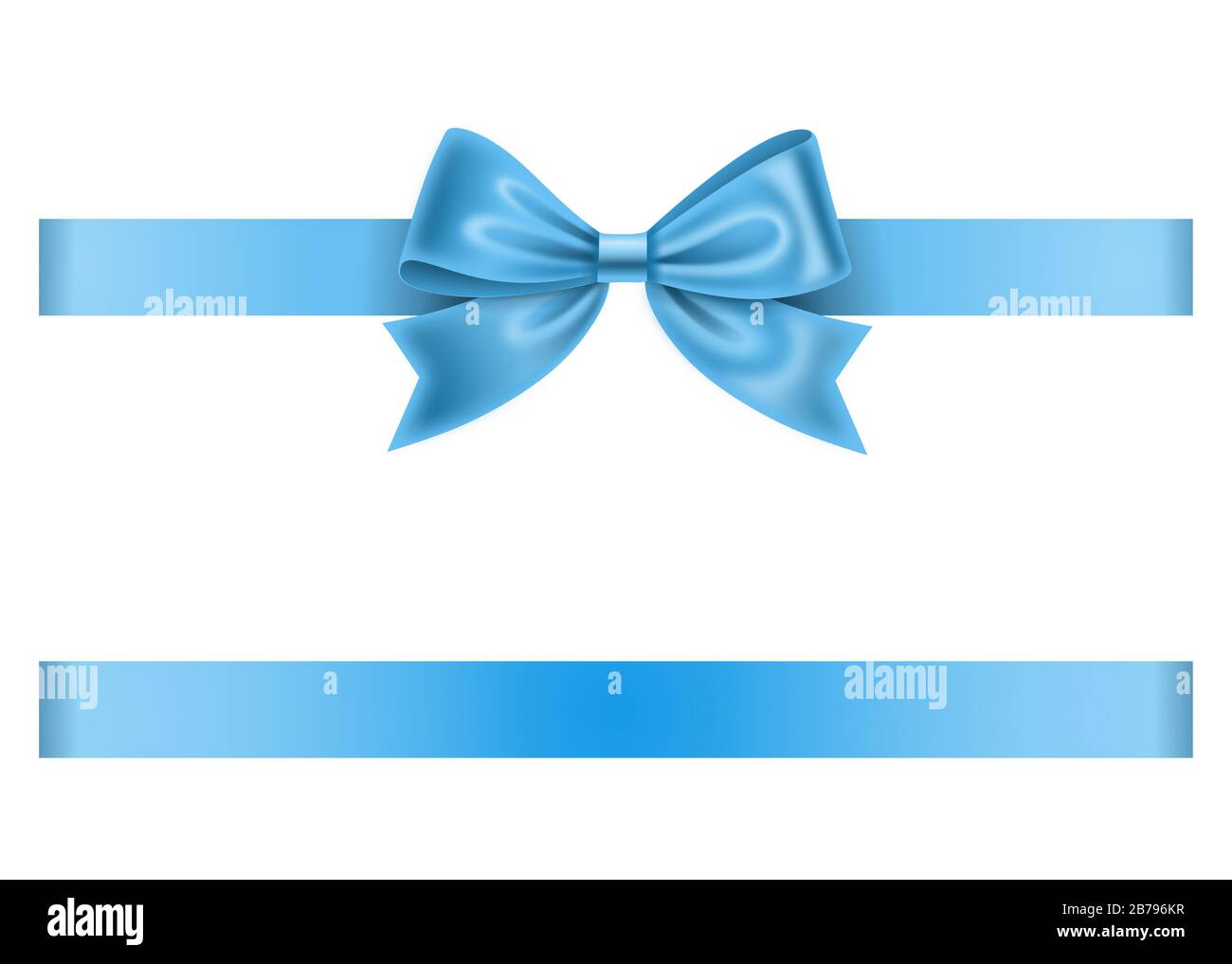 light blue bow and ribbon on white background Stock Photo - Alamy