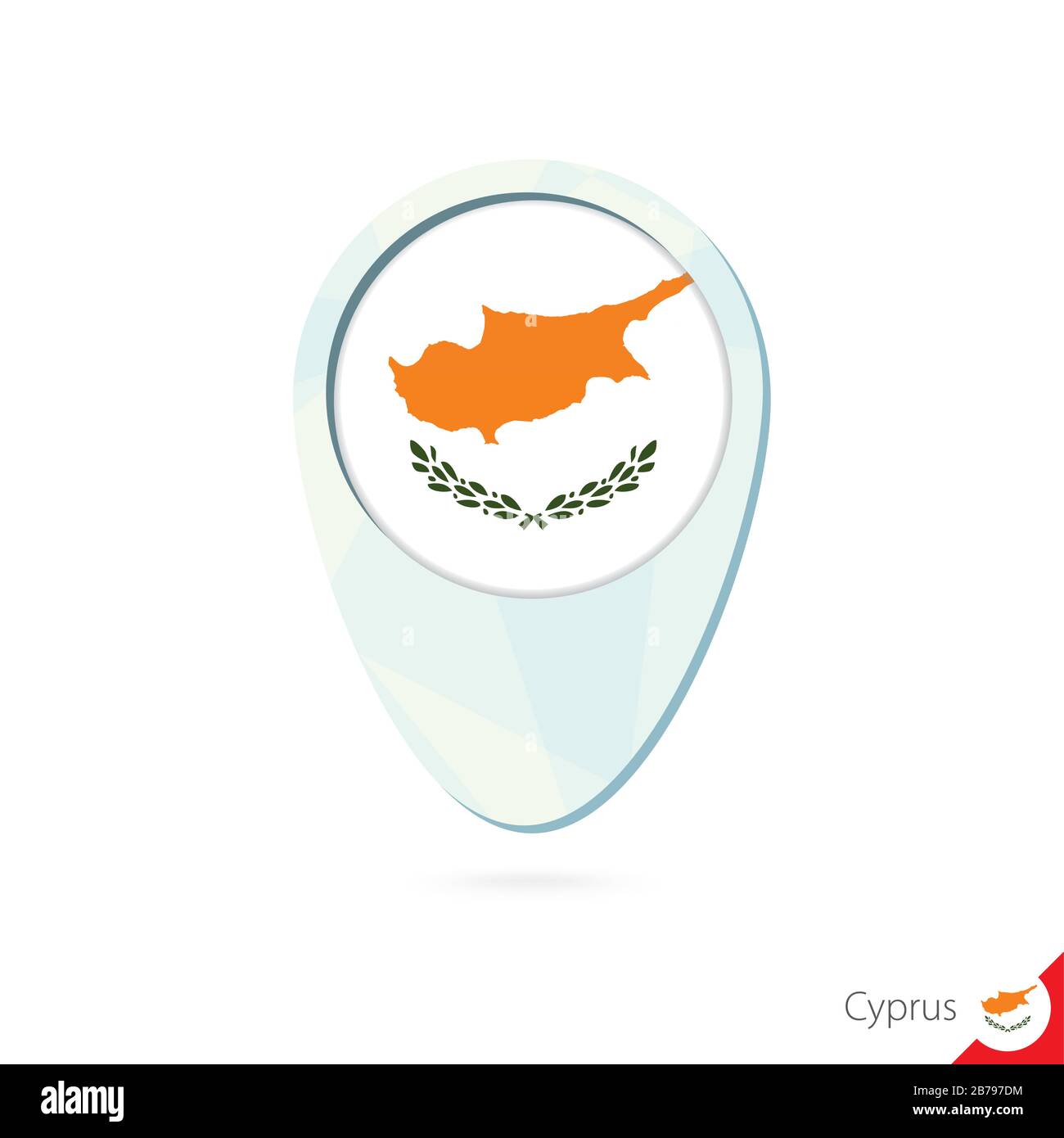 Cyprus flag location map pin icon on white background. Vector Illustration  Stock Vector Image & Art - Alamy