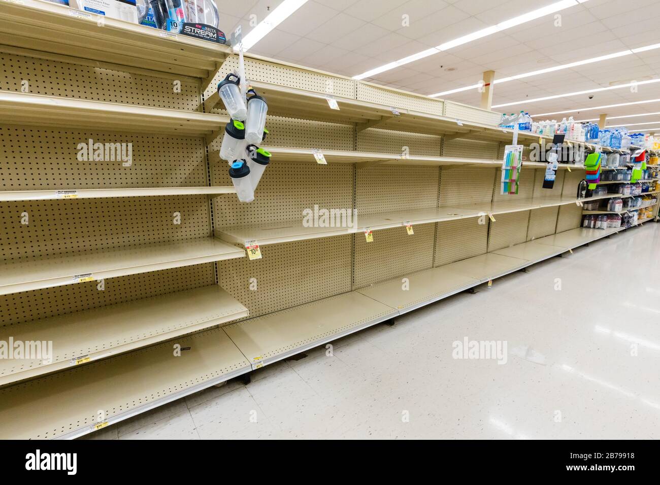 Empty grocery store shelves pandemic hires stock photography and