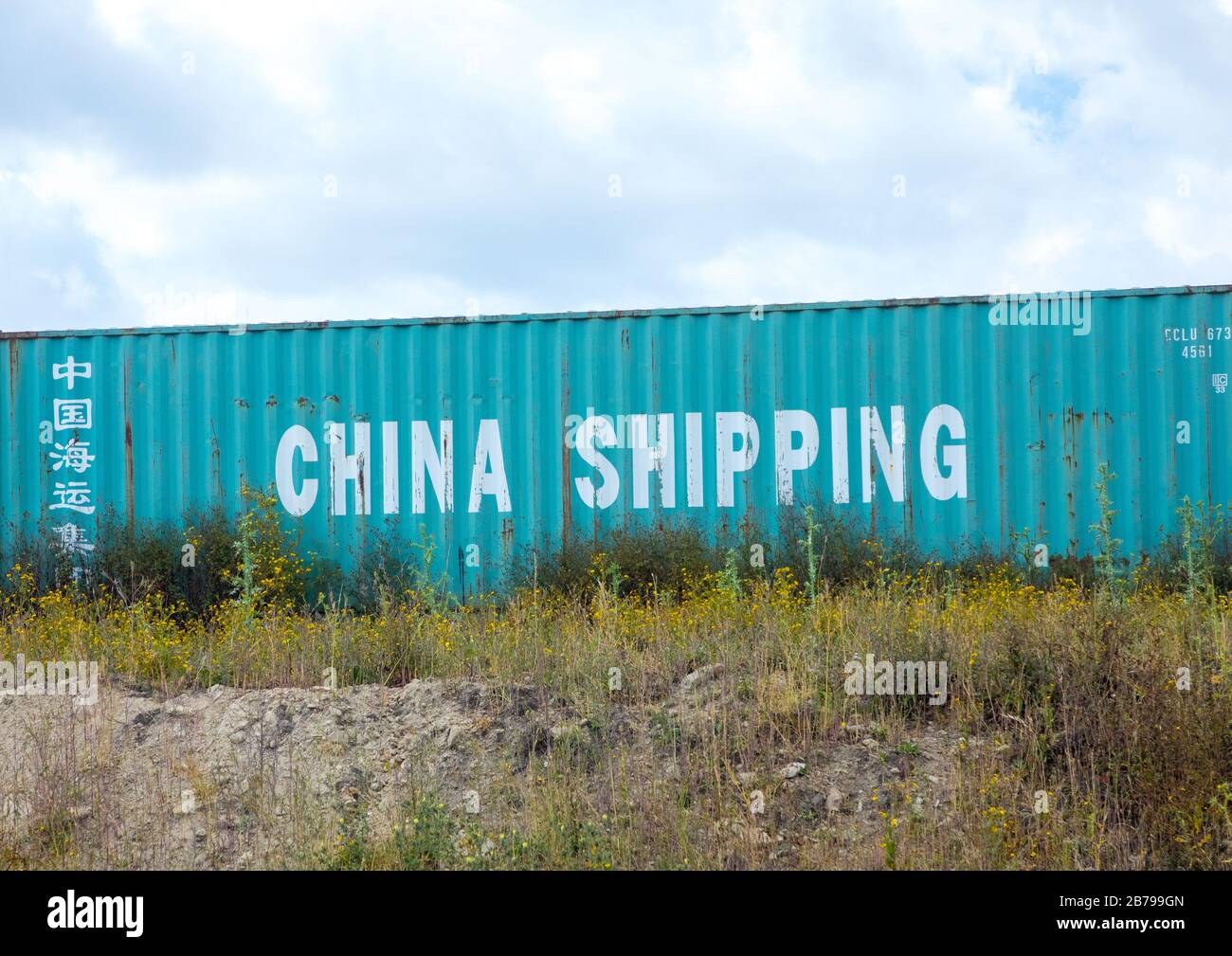 China shipping container, Addis Ababa Region, Addis Ababa, Ethiopia Stock Photo