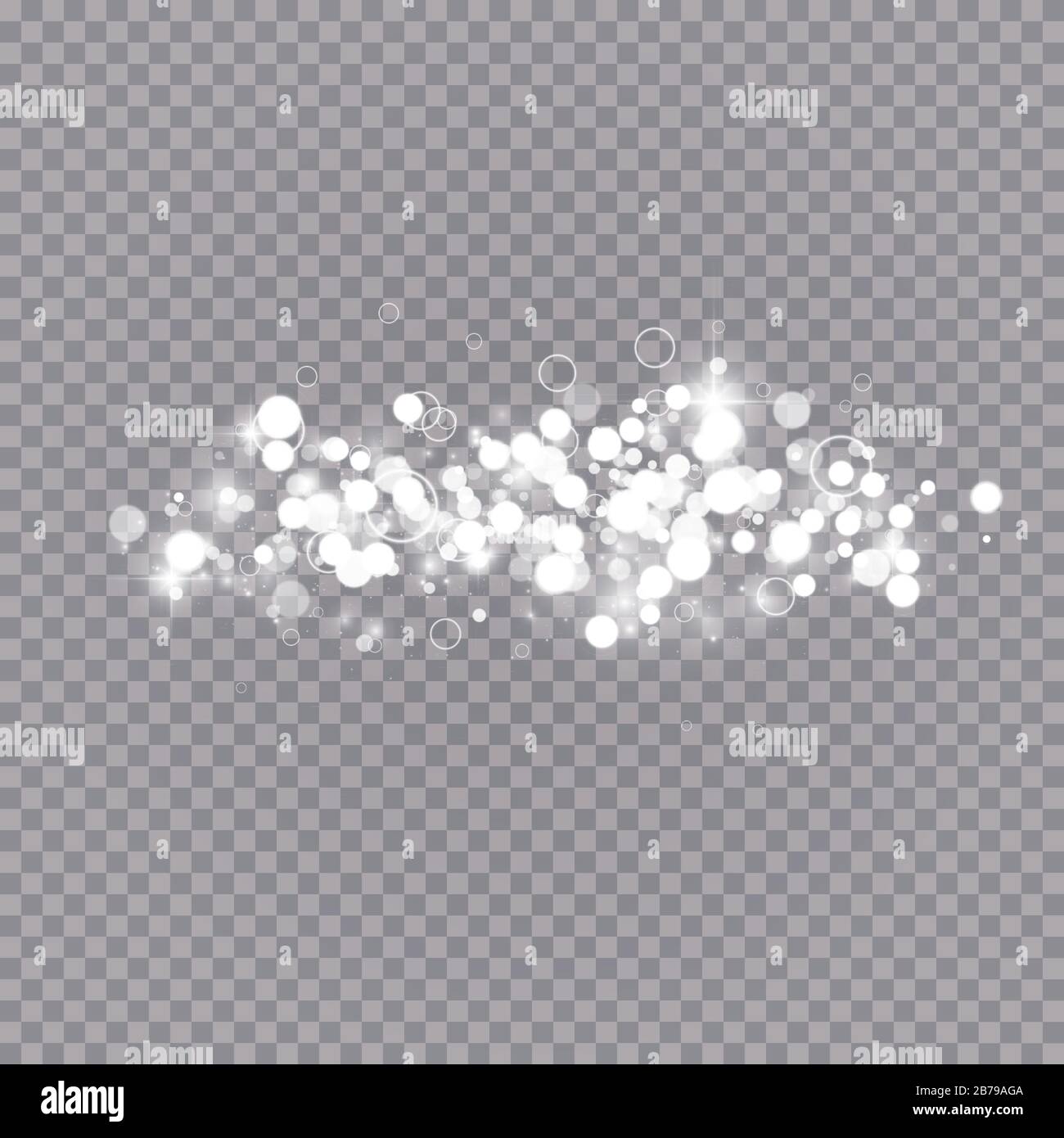 Glowing light effect with many glitter particles isolated on ...