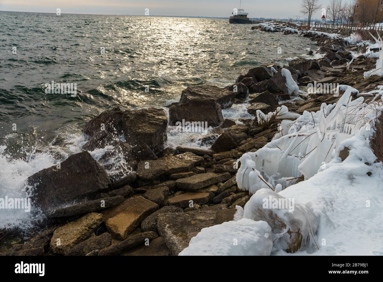 Beautiful shot of sea waves hitting the rocks Stock Photo - Alamy