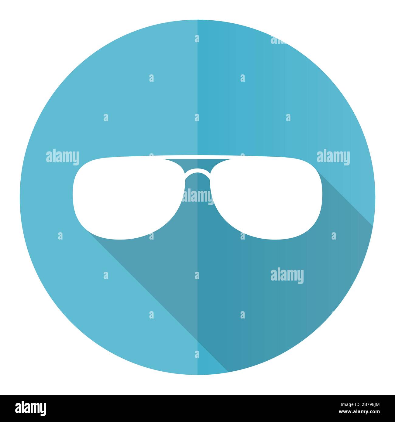Sun glasses, sunglasses blue round flat design vector icon isolated on ...