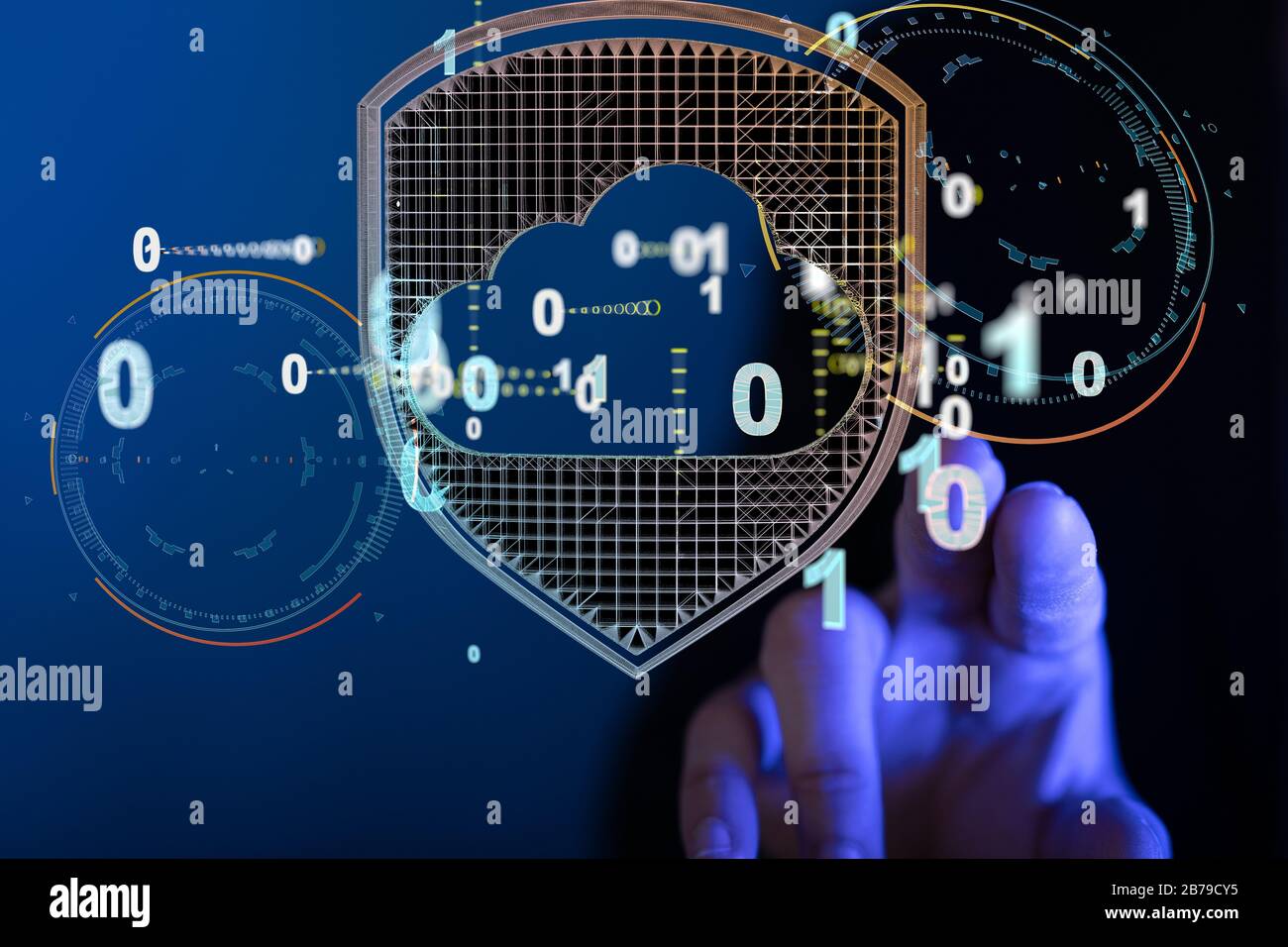 A Futuristic concept. 3d landscape. Big data digital background Stock Photo