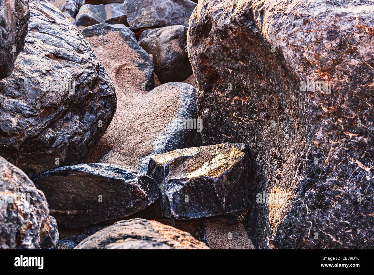 Rocks on the beach, relaxation, vacation, Portugal Stock Photo - Alamy