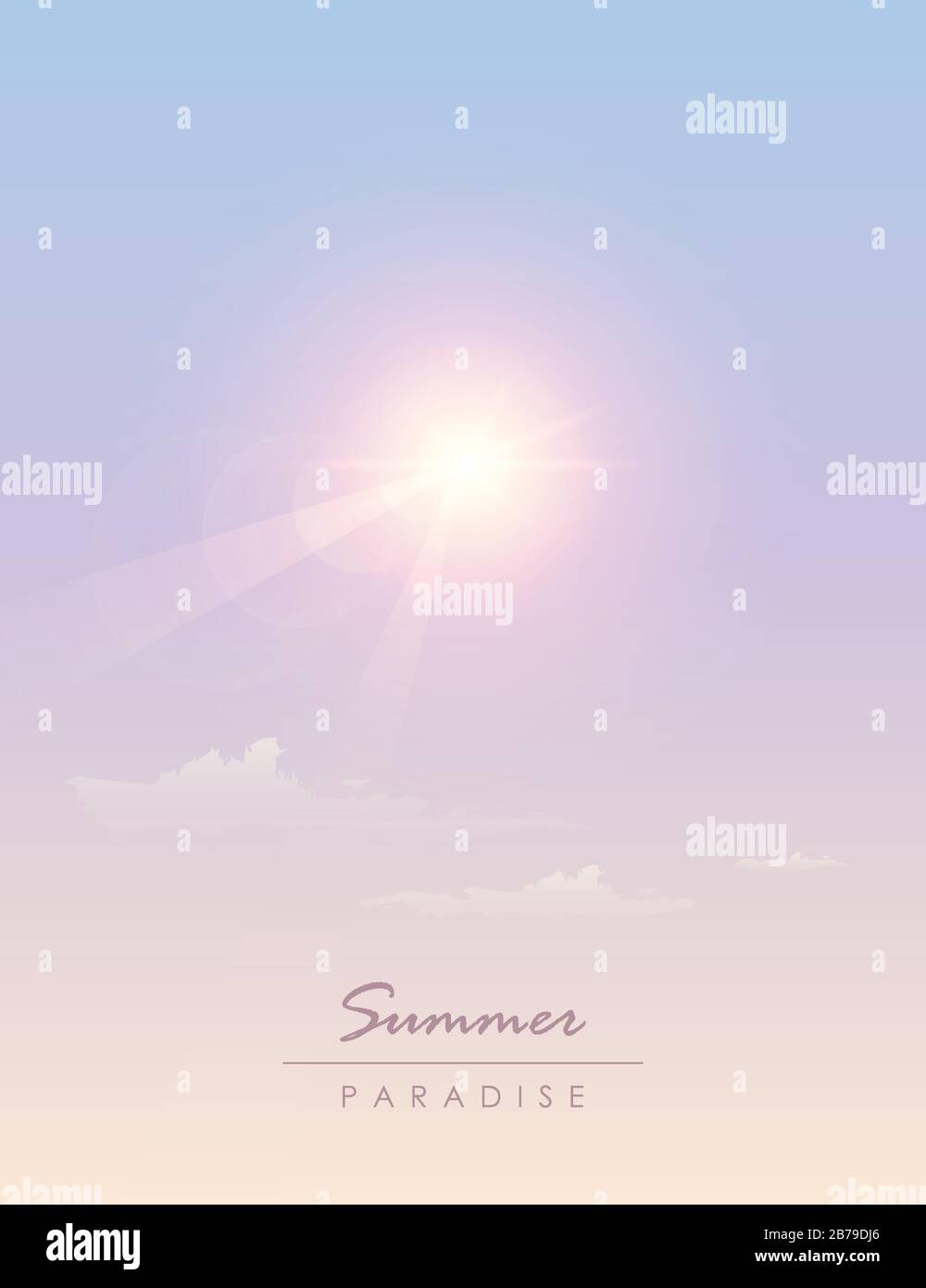 bright summer sky background with sun light vector illustration EPS10 Stock Vector