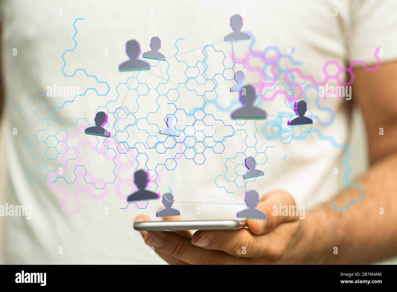 A Network connections team working and interacting Stock Photo