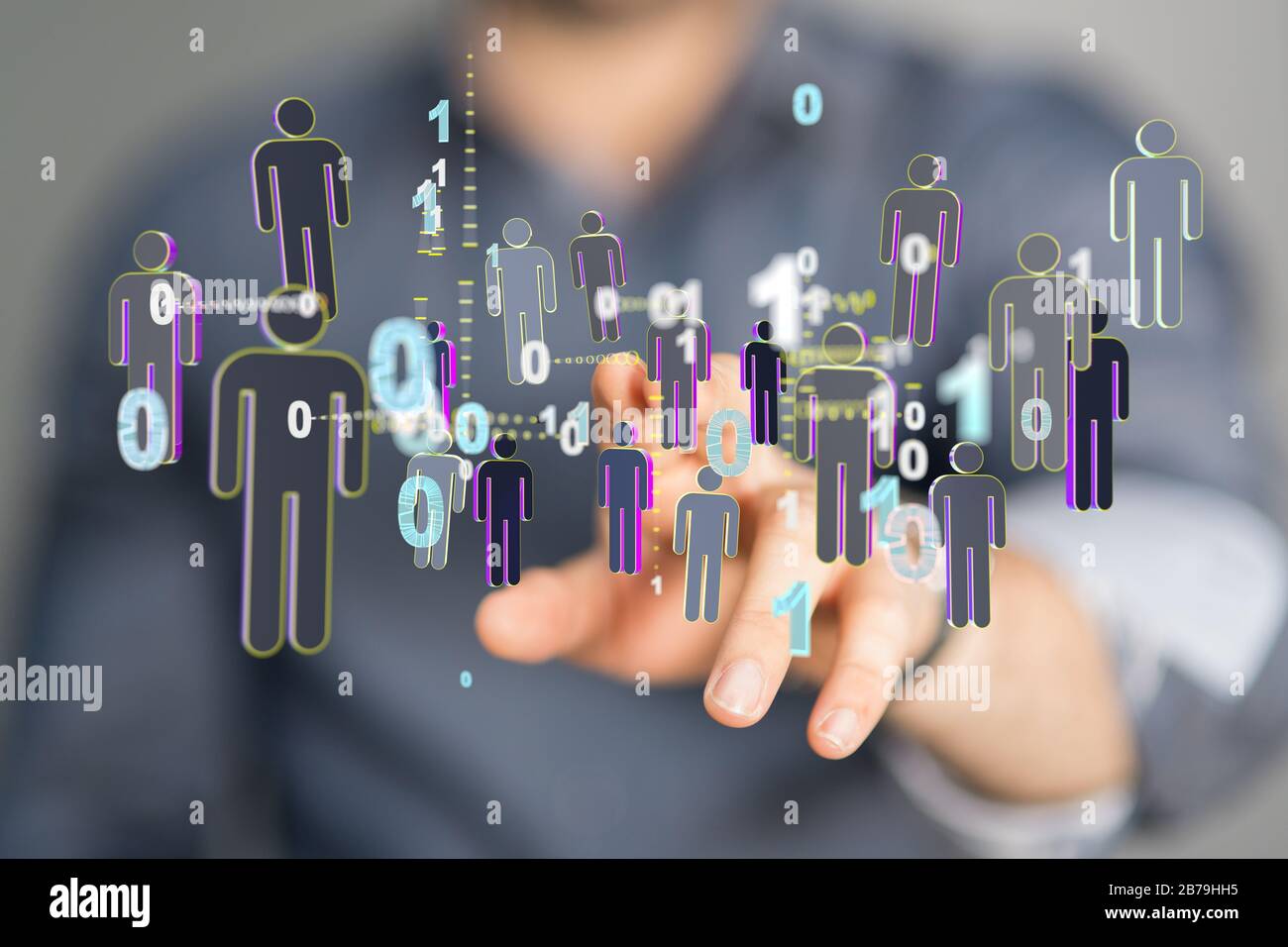 A connected symbols for digital, interactive and global communication ...