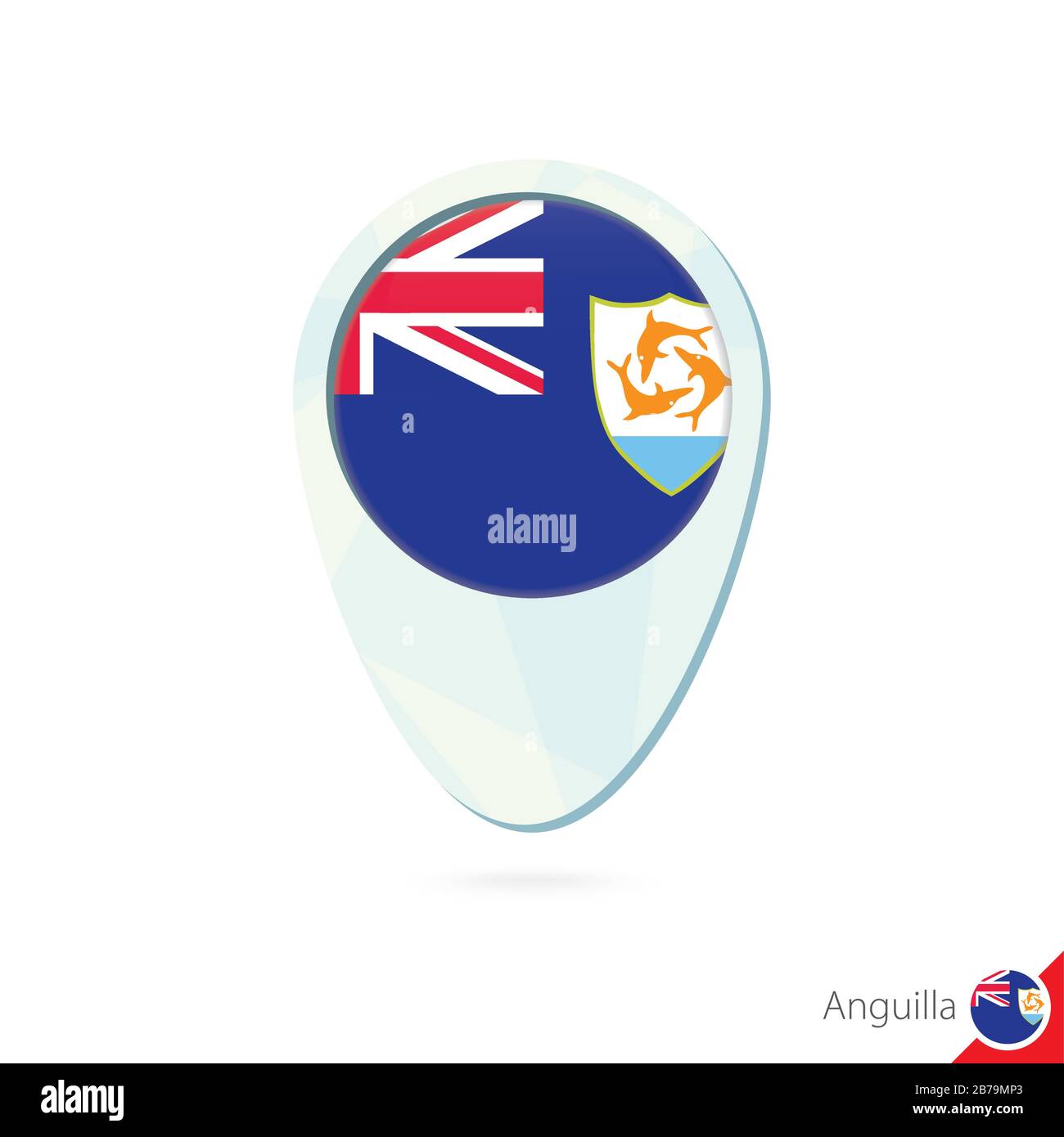Anguilla Flag Location Map Pin Icon On White Background Vector Illustration Stock Vector Image Art Alamy