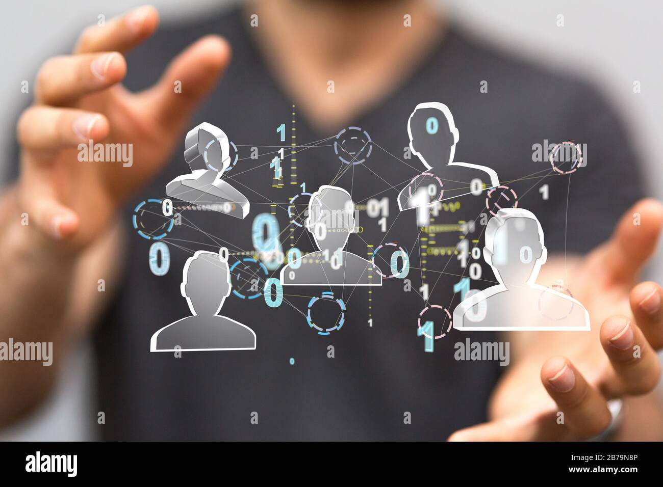 A connected symbols for digital, interactive and global communication ...