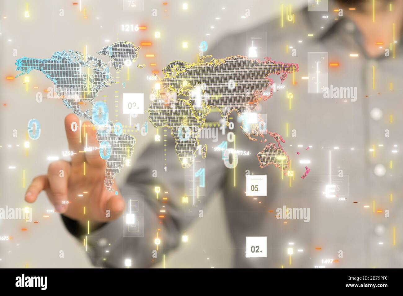 A Global network connection. World map point Stock Photo