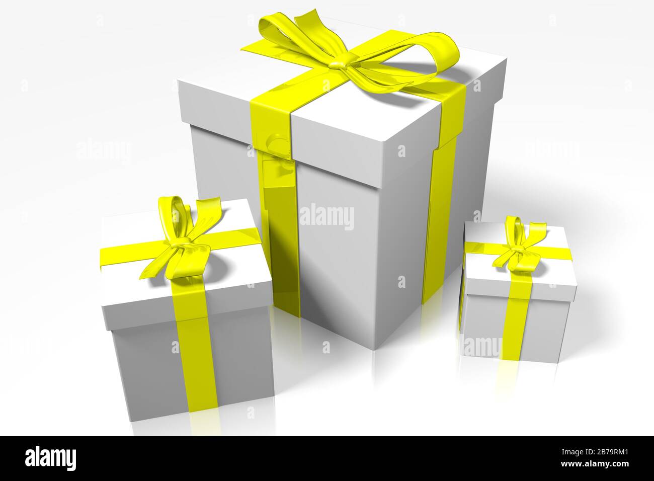 3D Christmas illustration with gif-boxes Stock Photo