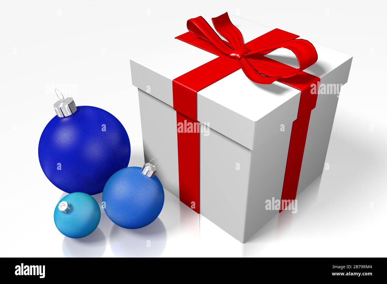 3D Christmas illustration with gif-boxes and bubbles Stock Photo