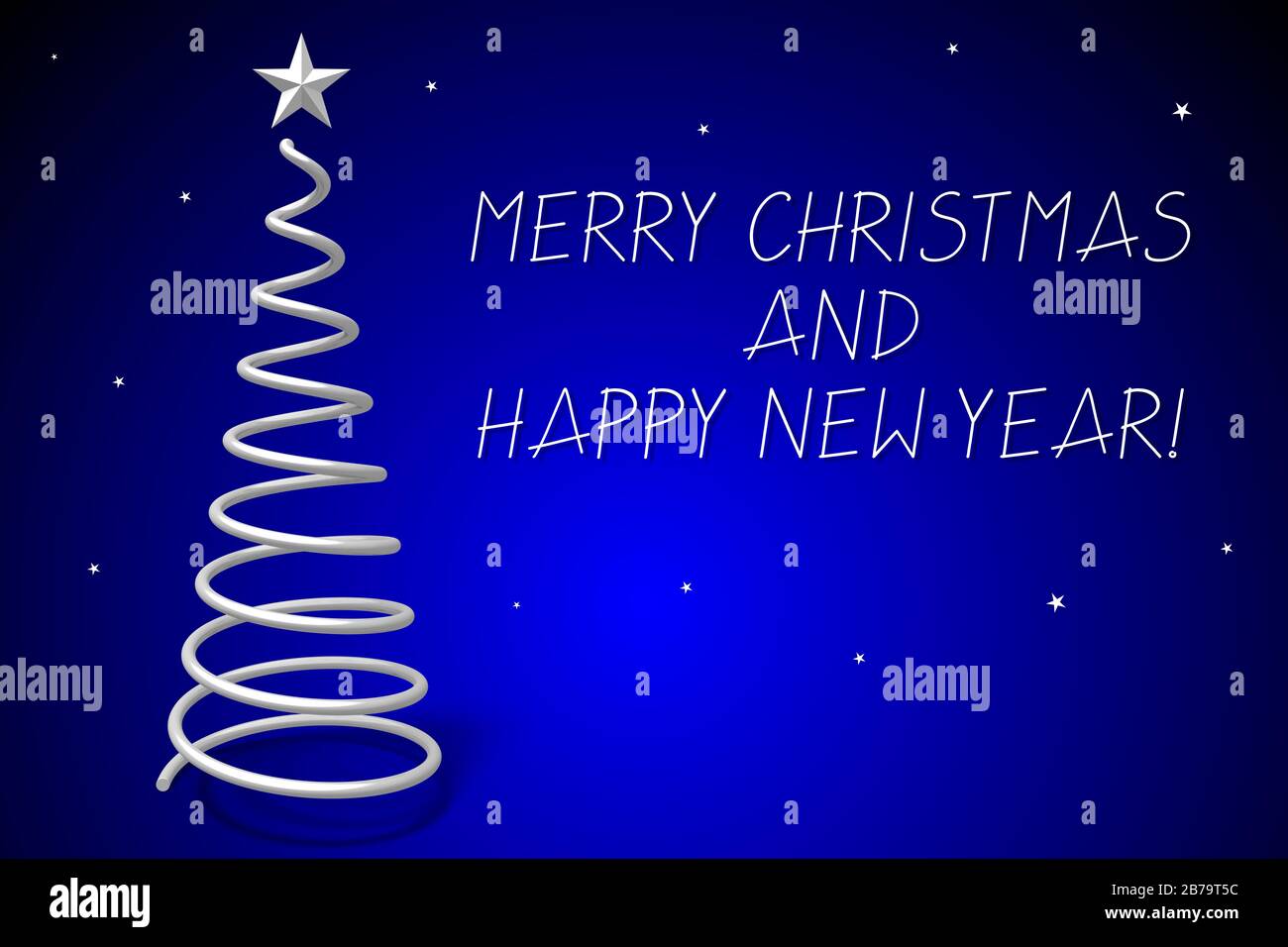 3D Merry Christmas and Happy New Year card Stock Photo - Alamy