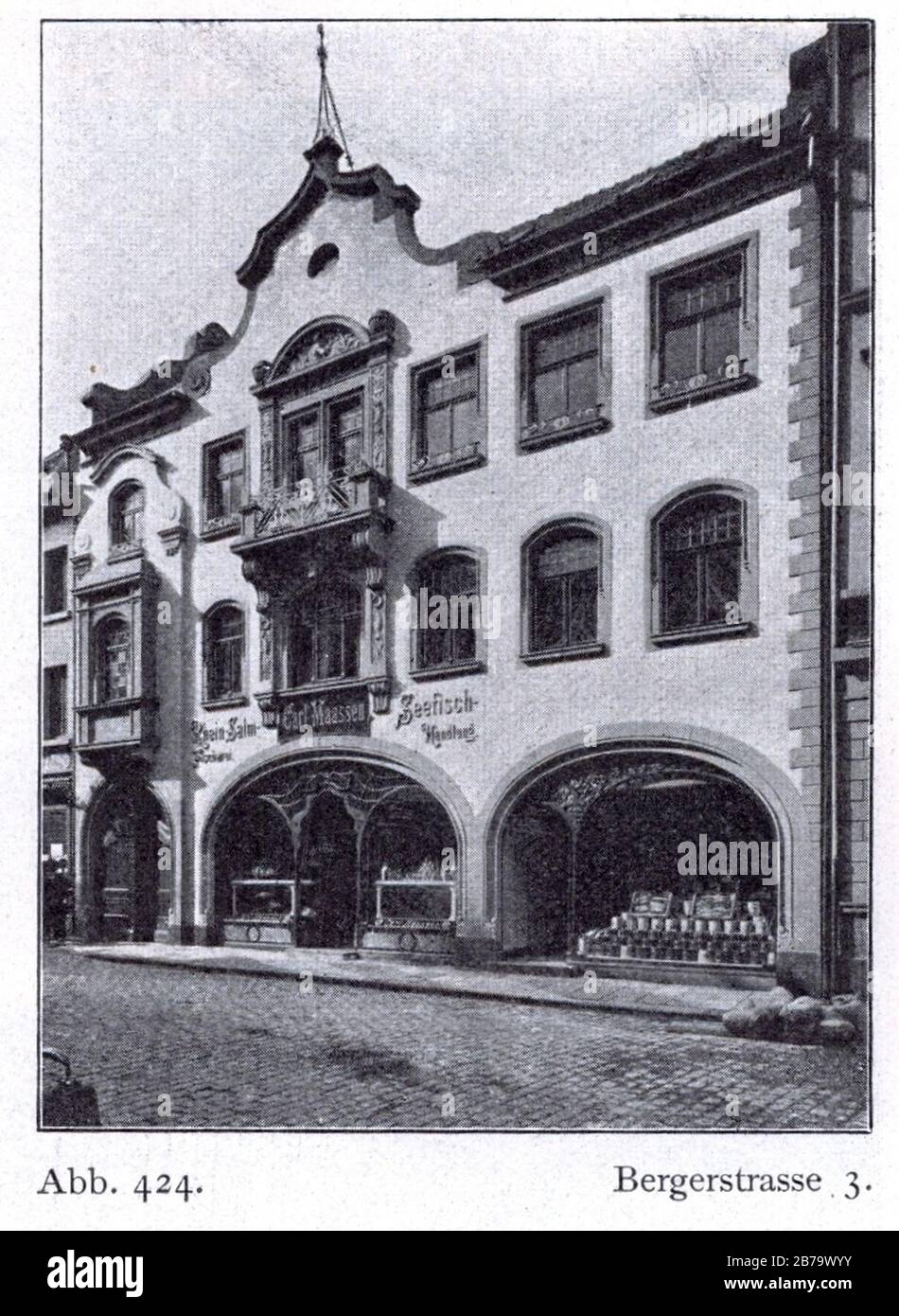 Geschäfshaus Bergerstraße 3 in Düsseldorf, erbaut 1899, Architekt Viktor Wolff, Bauherr Fischhandlung Karl Maaßen. Stock Photo