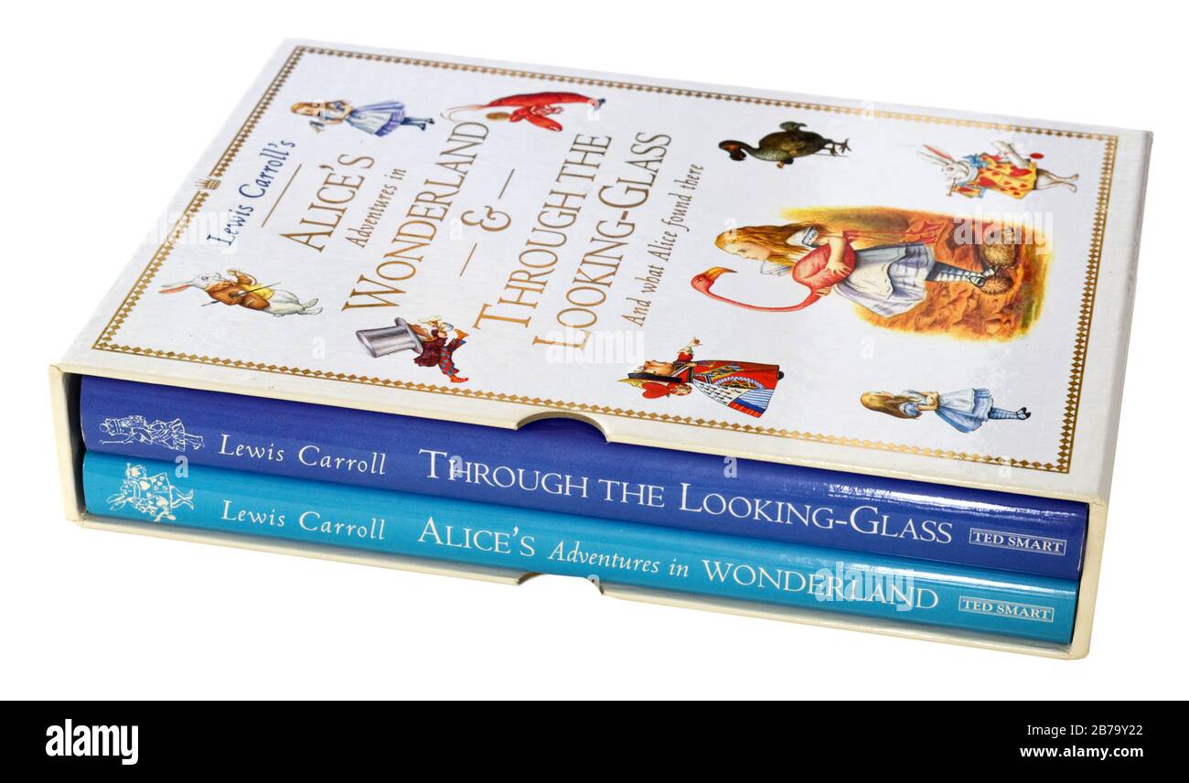 A box set of Alice in Wonderland and Through the Looking Glass by Lewis Carroll Stock Photo