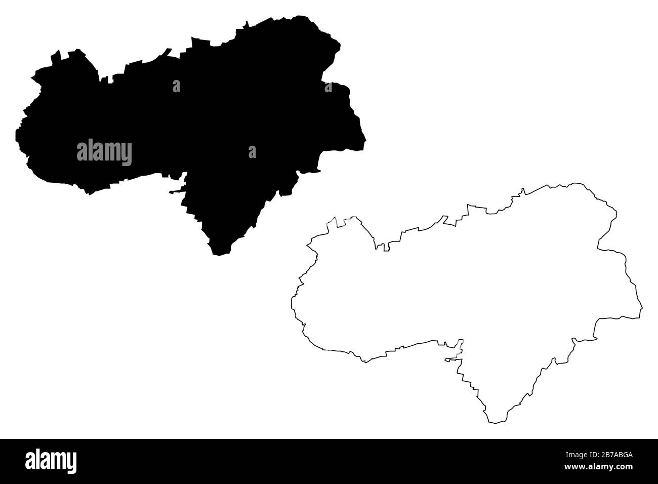 Gottingen City (Federal Republic of Germany, Lower Saxony) map vector ...