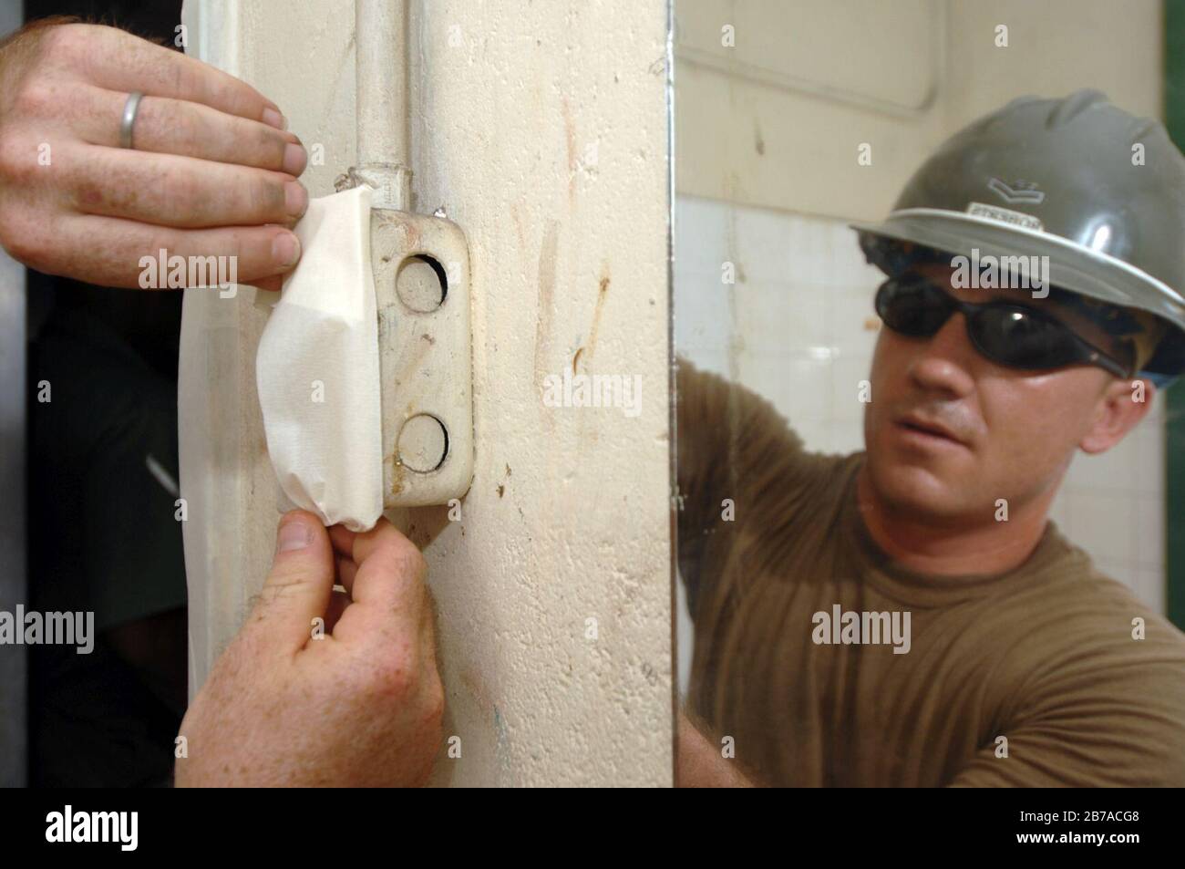 Getting prepared to paint Stock Photo Alamy